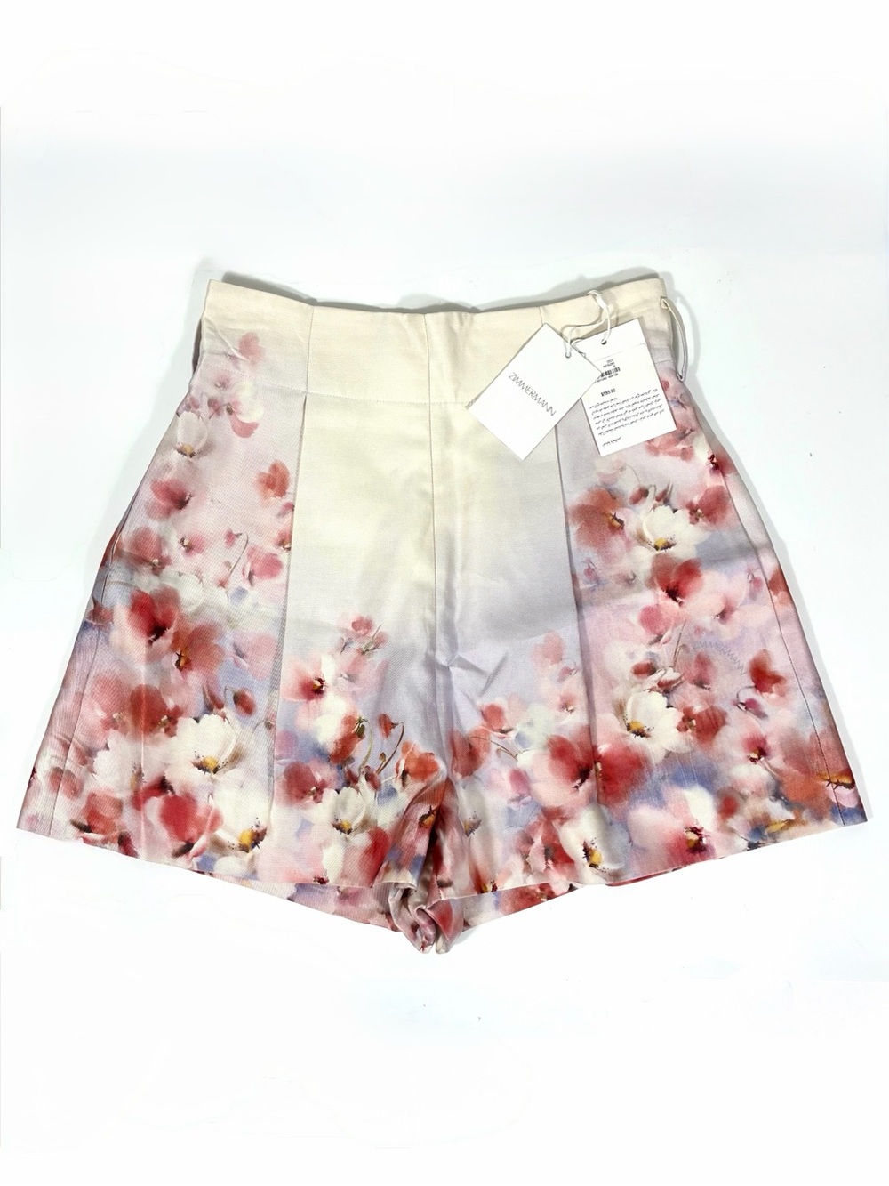 Zimmermann Crush Twill Shorts US 4 Scarlett Floral Silk Cotton NWT AU 0